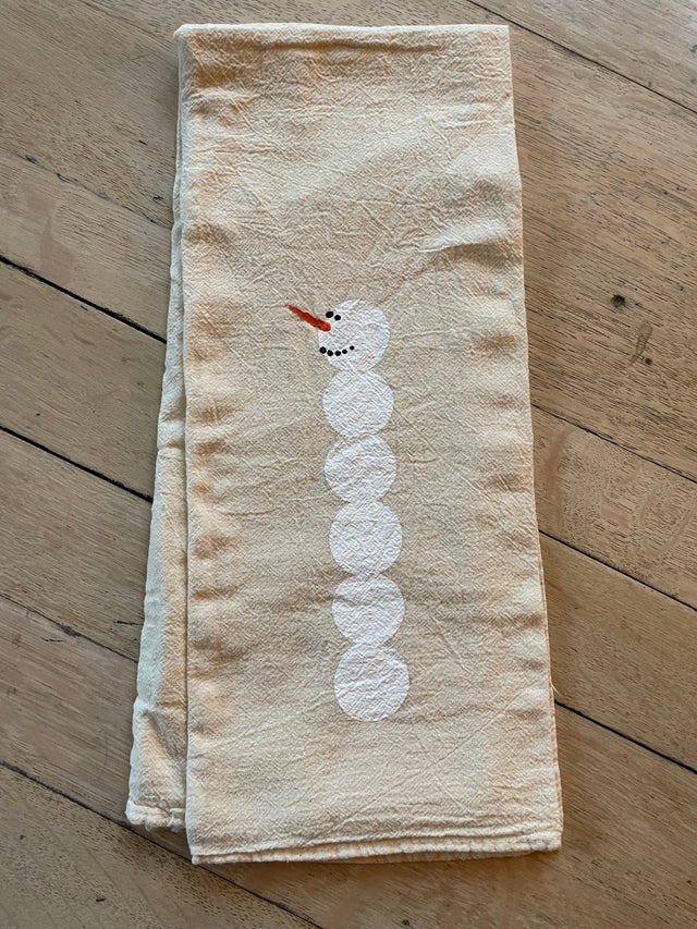 Snowman Kitty Flour Sack Towel - Fancy Flours